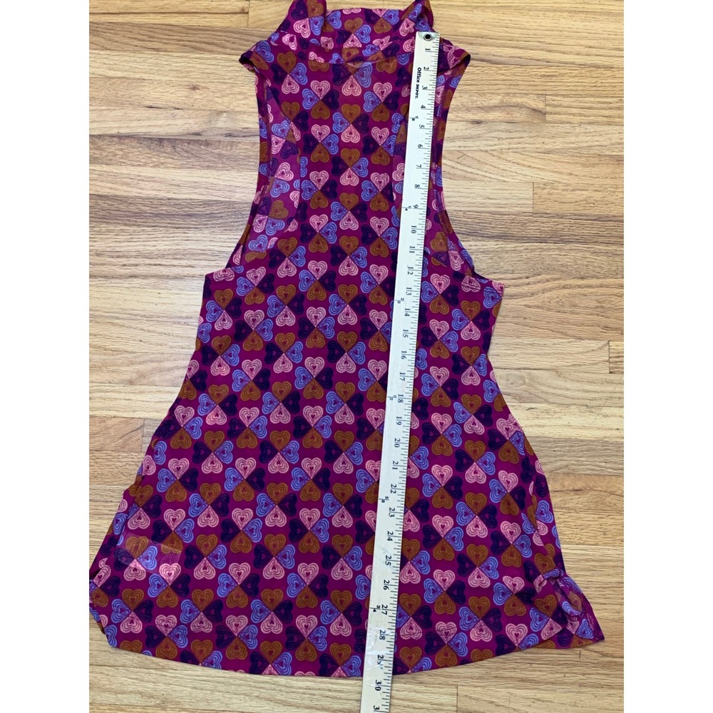 Free People Heart Mesh Ruched Button Front Racerback Multi Color Tunic Top XL - Picture 6 of 8